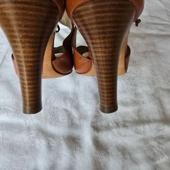 Brioks Brothers Womens Genuine Leathe High Heels Open Toe Size 7 - Picture 6 of 11